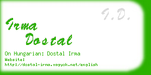 irma dostal business card